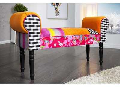 Banc 100 cm design en coton coloré