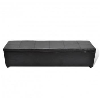 VidaXL Banc banquette coffre de rangement noir tai