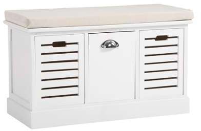 Banc de rangement TRIENT 3 casiers blanc Banc de rangement TRIENT 3