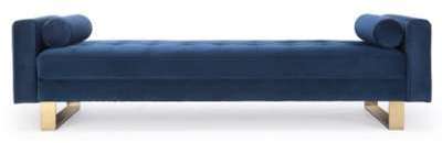 Banc design en velours bleu - Midnight Banc design en velours bleu