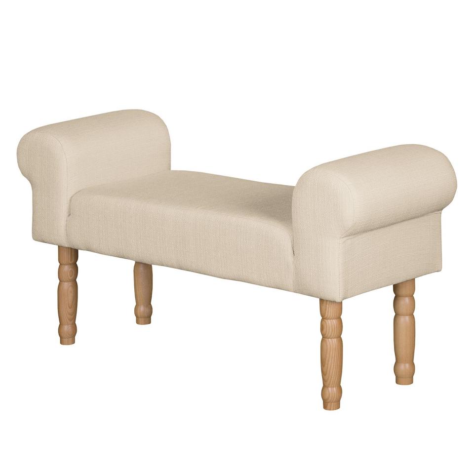 Banc capitonné Lotta II - Tissu - Frêne naturel -