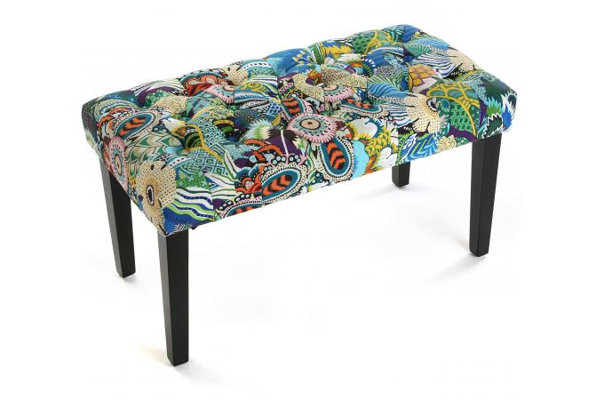Banc bout de lit en tissu patchwork L.80cm TROPICA