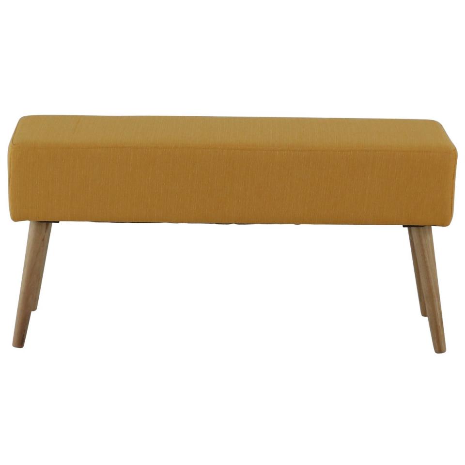 Banc en tissu jaune 100 cm Stockholm - Jaune