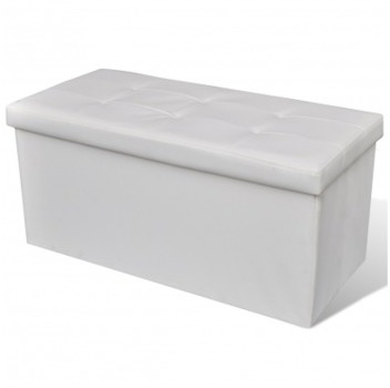 VidaXL Banc de rangement pliable Blanc