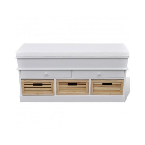 VidaXL Banc de rangement avec 3 cagettes et 2 tiroirs VidaXL Banc de rangement avec