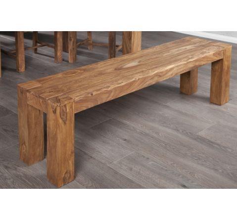 Banc en bois massif Sheesham Vichy 140 cm