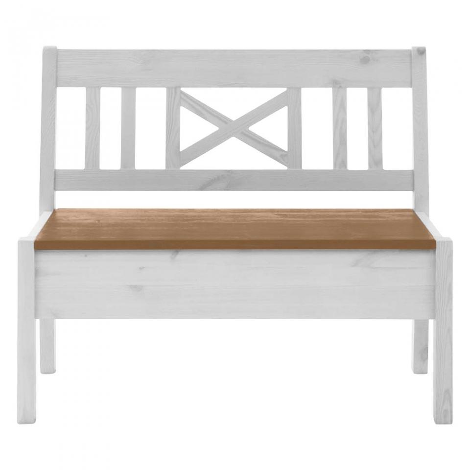 Banc Fjord sans accoudoirs - Pin massif Blanc / Am
