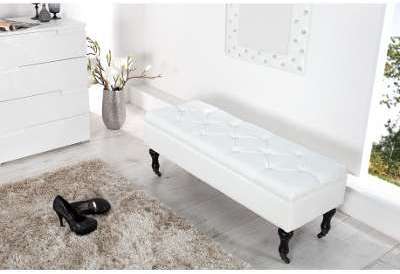 Banc contemporain 110 cm en simili cuir coloris bl