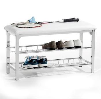 Banc avec étagères à chaussures INA, 2 tablettes,
