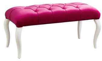 Banc moderne en bois mdf et tissu coloris blanc et