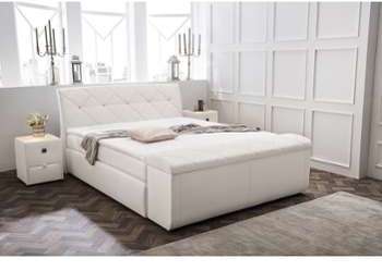 Banc design en simili cuir blanc avec coffre Boutique Banc design en simili cuir