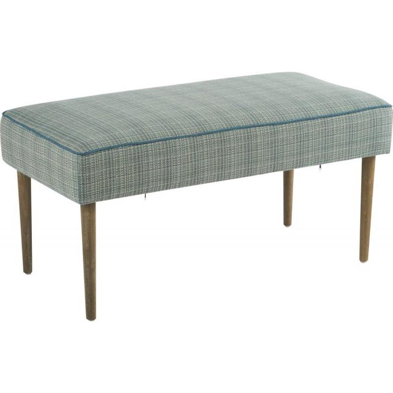 Banc de lit tissu chiné Turquoise 99x51xH50cm Banc de lit tissu chiné Turquoise