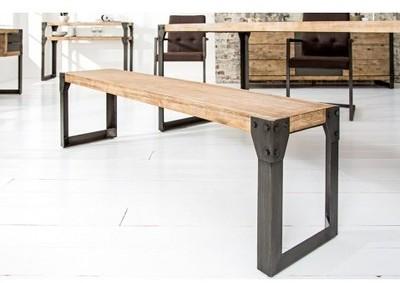 Banc en bois massif blanc d acacia et pieds en métal Banc en bois massif blanc