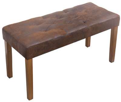 Banc design vintage en microfibre coloris brun antique Banc design vintage en microfibre