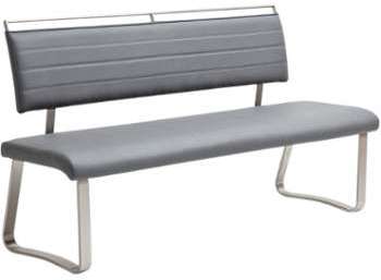 Banquette Gris Design en Acier inoxydable brossé et Banquette Gris Design en Acier