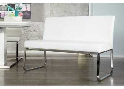 Banc 120 cm en simili cuir avec piétement chromé c