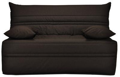 Banquette-lit accordéon 140cm mousse 26kg uni chocolat Banquette-lit accordéon 140cm