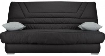 Banquette clic-clac tissu gris anthracite matelas