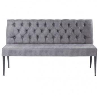 Banquette Chesterfield design capitonné vintage grise Banquette Chesterfield design