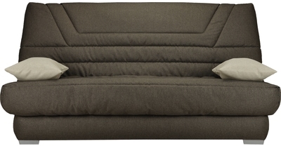 Banquette clic-clac tissu brun matelas 130x190 Bul