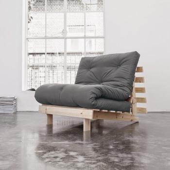 Roots 90 naturel futon gris clair Roots 90 naturel futon gris