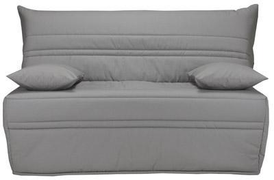 Banquette-lit accordéon 140cm mousse 26kg uni gris Banquette-lit accordéon 140cm