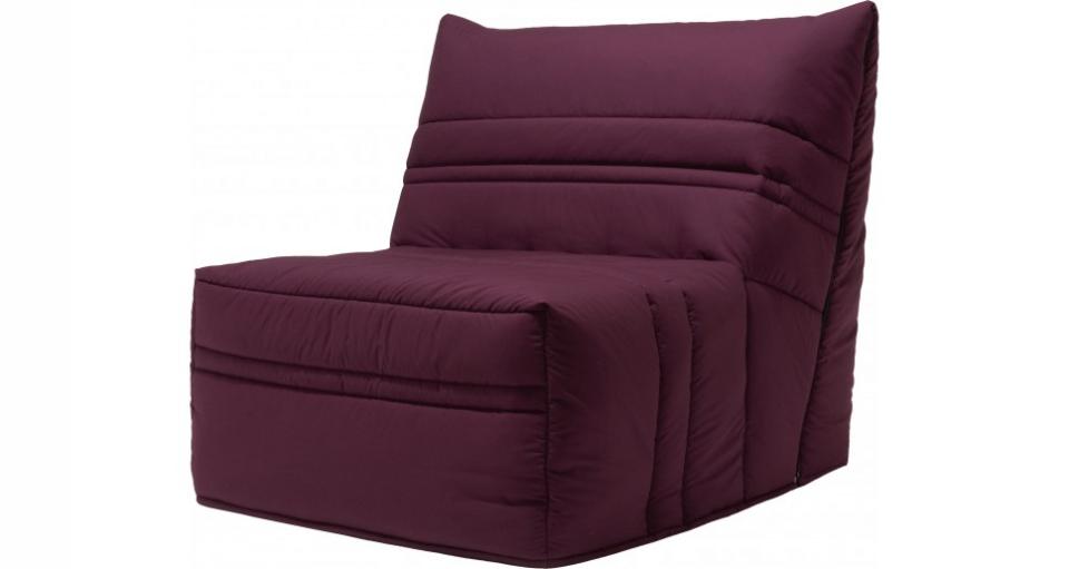 Banquette BZ tissu prune matelas 90x190 Sofaflex m