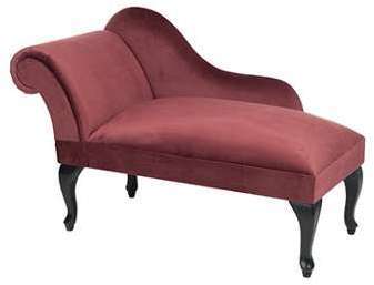 Méridienne 119x55x77cm en velour rouge Méridienne 119x55x77cm en
