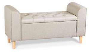 Banquette coffre tissu beige Bonnie 114 cm Banquette coffre tissu beige