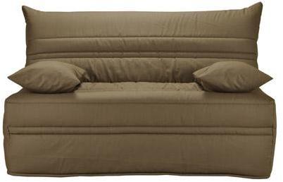 Banquette-lit accordéon 140cm mousse 26kg uni taup