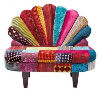 Banquette design velours en patchwork Paraguay Banquette design velours en