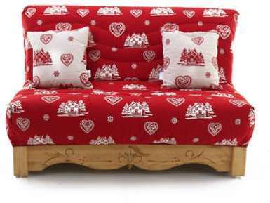 Canapé convertible BZ pin massif sculpté 160 x 200