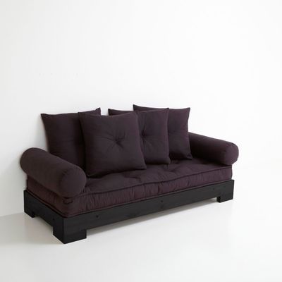 Banquette convertible, 2 ou 3 p, socle noir, Sahel