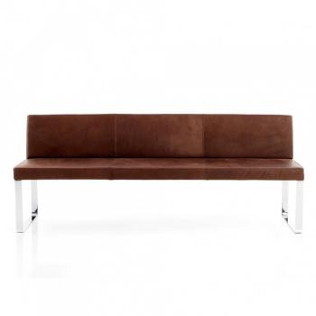 Bop - Banc avec dossier - marron/cuir 2208/structu