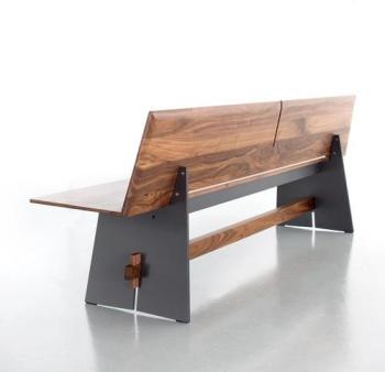 Tension Wood - Banc avec dossier - anthracite/bord
