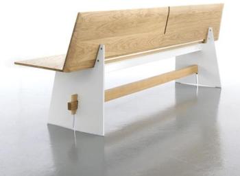 Tension Wood - Banc avec dossier - blanc/bord blan