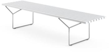 Bertoia - Banc de jardin - blanc/châssis acier ino