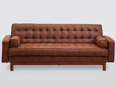 Canapé clic-clac en microfibre ELEANOR - Chocolat effet Canapé clic-clac en microfibre