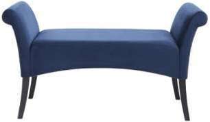 Banquette design velours bleu Hilson I 110 cm Banquette design velours bleu