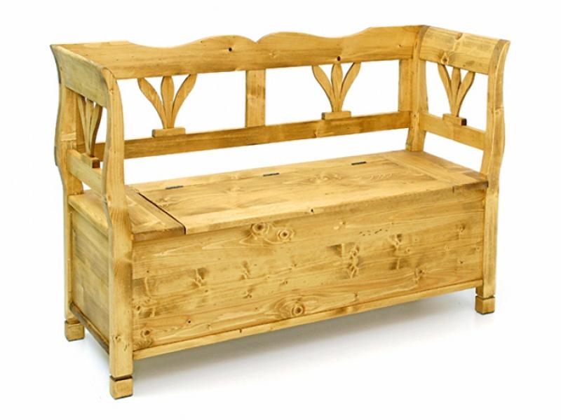 Banquette coffre pin massif Ptit Coeur