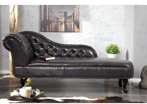 Méridienne Barocco capitonnée café 170 cm Méridienne Barocco capitonnée