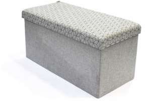 Bout de lit coffre de rangement gris motif scandinave Bout de lit coffre de rangement