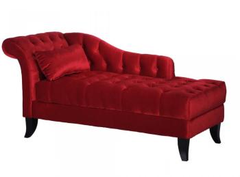Méridienne en tissu velours JOY Rouge