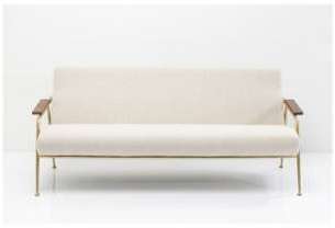 Banquette design avec accoudoirs tissu beige Caren Banquette design avec accoudoirs