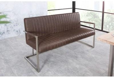 Banquette design acier inox Aston marron 160 cm