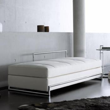 Day Bed Eileen Gray - Banquette-Lit - blanc/cuir C