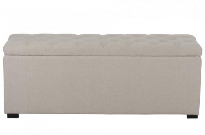 Banquette coffre capitonné Lin beige Declikdeco