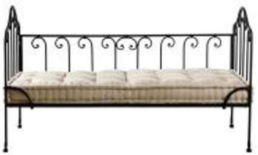 Banquette 2 places en coton et fer forgé marron Ca