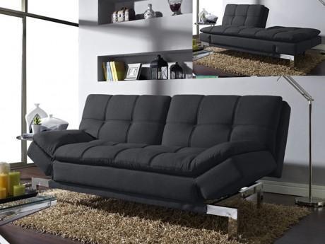 Canapé clic-clac en tissu RILAU - Anthracite Canapé clic-clac en tissu