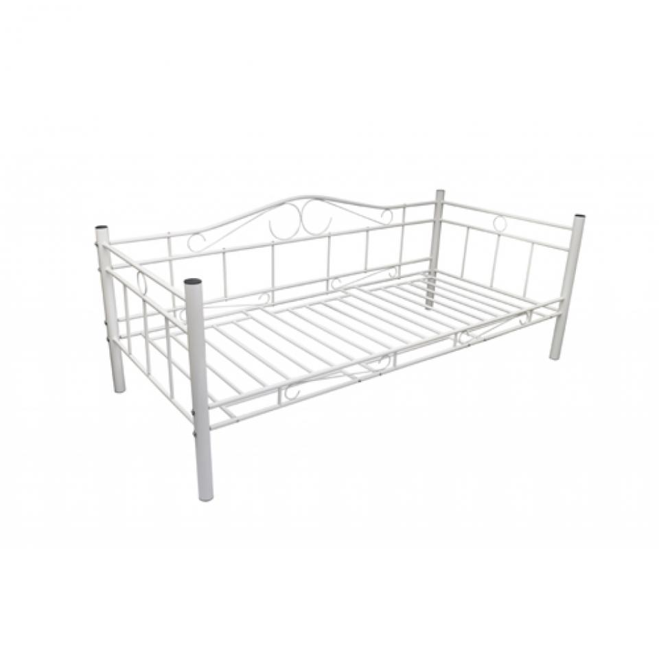 VidaXL Lit banquette métal blanc 90 x 200